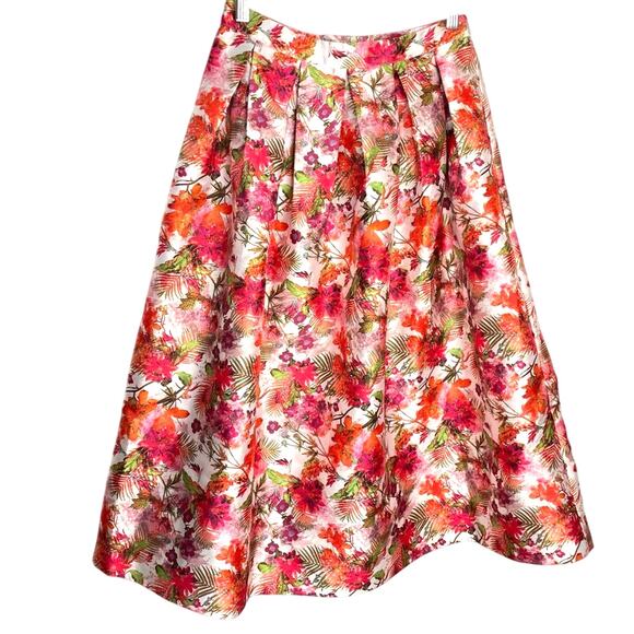 Champagne & Strawberries | Floral Skirt A Line Small Orange Flared - Picture 1 of 7